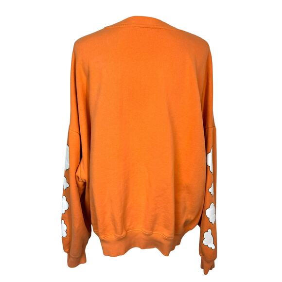 PACSUN Women's Large Orange Earth‎ Lover Ex-boyfriend Crew Neck Sweatshirt Cozy - Picture 4 of 10